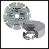 Polizor unghiular Einhell TE-AG 125/750 Kit, 750 W, sistem de blocare a axului, vibratii reduse, incl. 1x disc abraziv diamantat, protectie disc abraziv, intr-o geanta de transport
