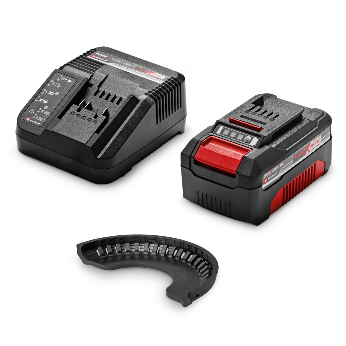 Einhell akkus sarokcsiszoló TC-AG 18/115 Li Kit Power X-Change, 18 V, 115 mm-es tárcsaátmérő, 28 mm-es vágási mélység, lágyindítás, vágókorong nélkül, 4.0 Ah-s akkumulátorral és töltővel