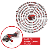 Polizor unghiular pe acumulator Einhell TE-AG 18/115 Q Li-Solo Power X-Change , 18 V, diametru de taiere 115 mm, adancime de taiere 28 mm, piulita Quick Fix, fara disc de taiere sau acumulator