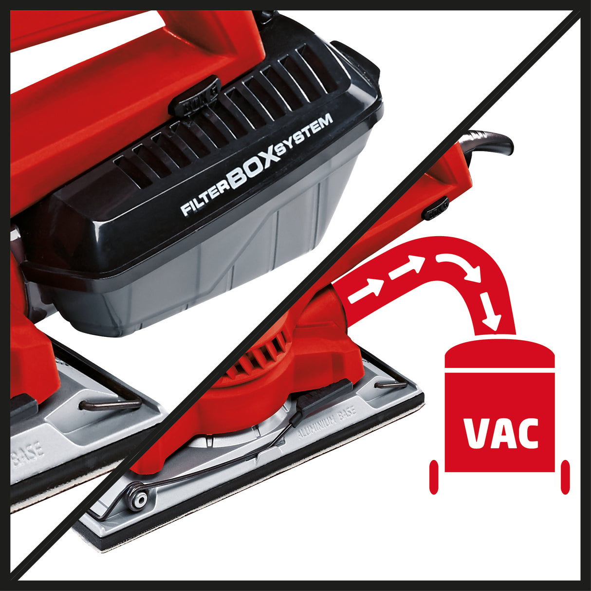 Slefuitor orbital Einhell TE-OS 2520 E, 250 W, 115x230 mm, reglare viteza, adaptor de aspirare, hartie abraziva cu arici P120