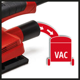 Slefuitor orbital Einhell TC-OS 1520, 150W, rata de vibratii de 23.000 rpm, dispozitiv de prindere si fixare cu arici, adaptor de extractie a prafului, incl. 3 buc. hartie abraziva