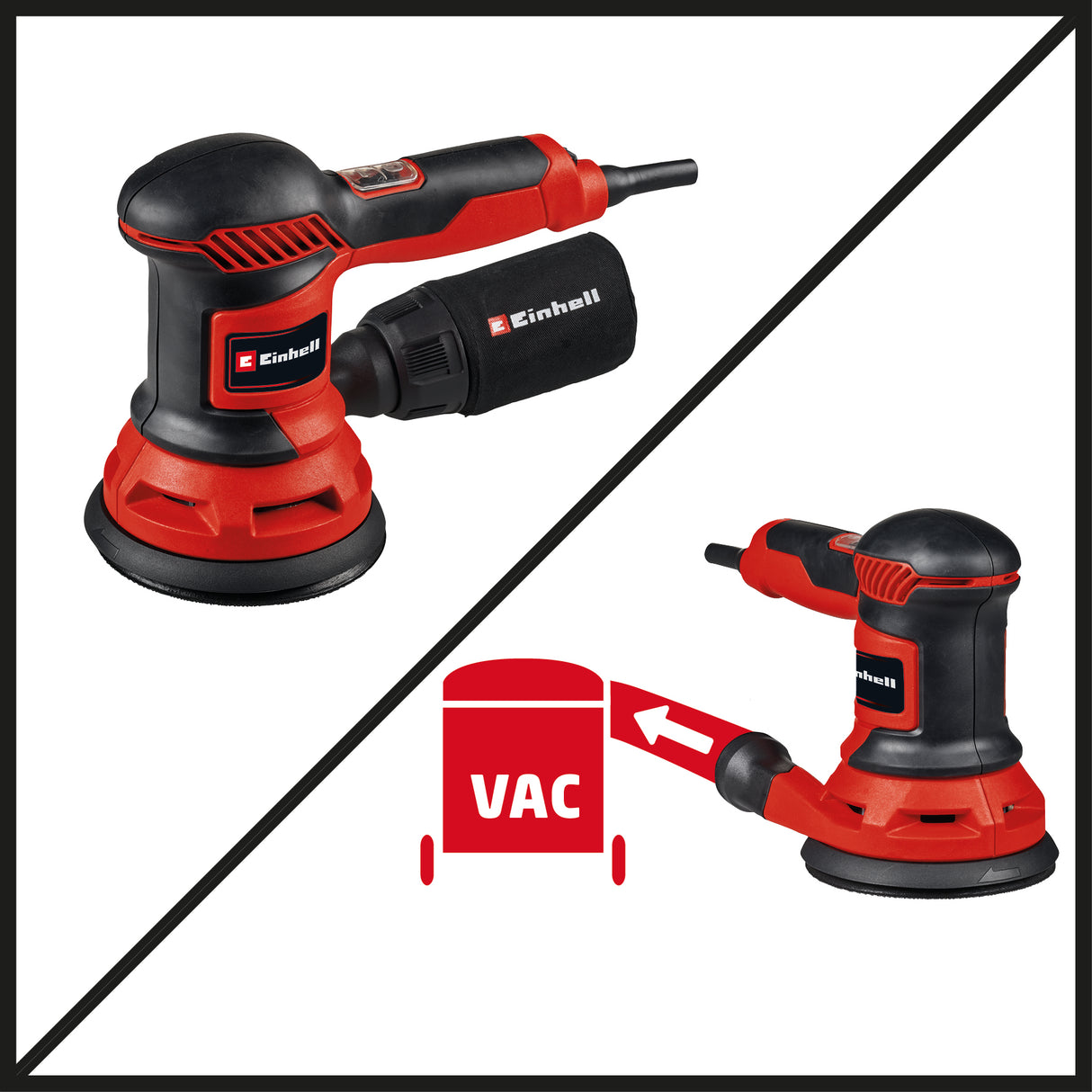 Slefuitor rotativ Einhell TC-RS 425 E, 425 W, disc de slefuit Ø 125 mm, rata maxima de vibratii 26.000 rpm, circuit rezonant 2,5 mm, incl. hartie abraziva 1x P60, P80, P120 fiecare