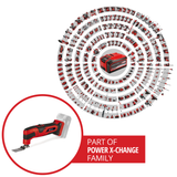 Unealta multifunctionala electrica pe acumulator Einhell TC-MG 18 Li-Solo Power X-Change (18 V, litiu-ion, fixare magnetica a sculei, electronica de viteza, inclusiv accesorii, fara acumulator sau incarcator