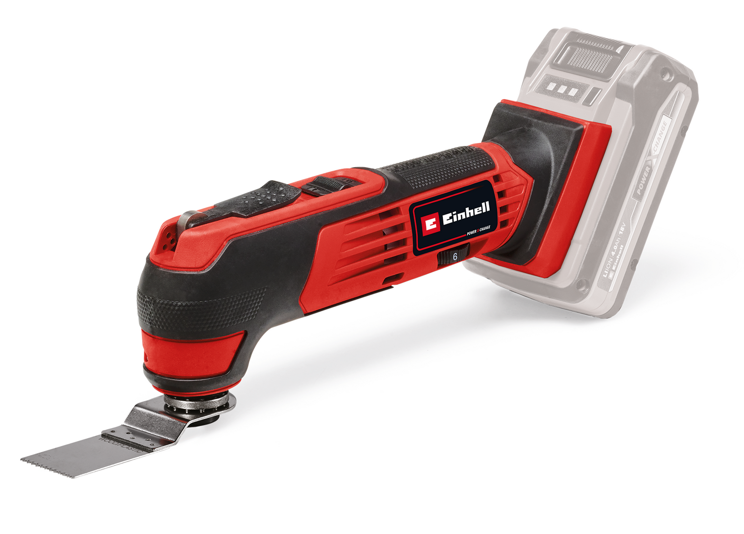 Unealta multifunctionala electrica pe acumulator Einhell TE-MG 18/1 Li-Solo Power X-Change (18 V, motor fara perii, 3 functii, adaptor magnetic pentru scule, electronica de viteza, incl. accesorii, fara acumulator