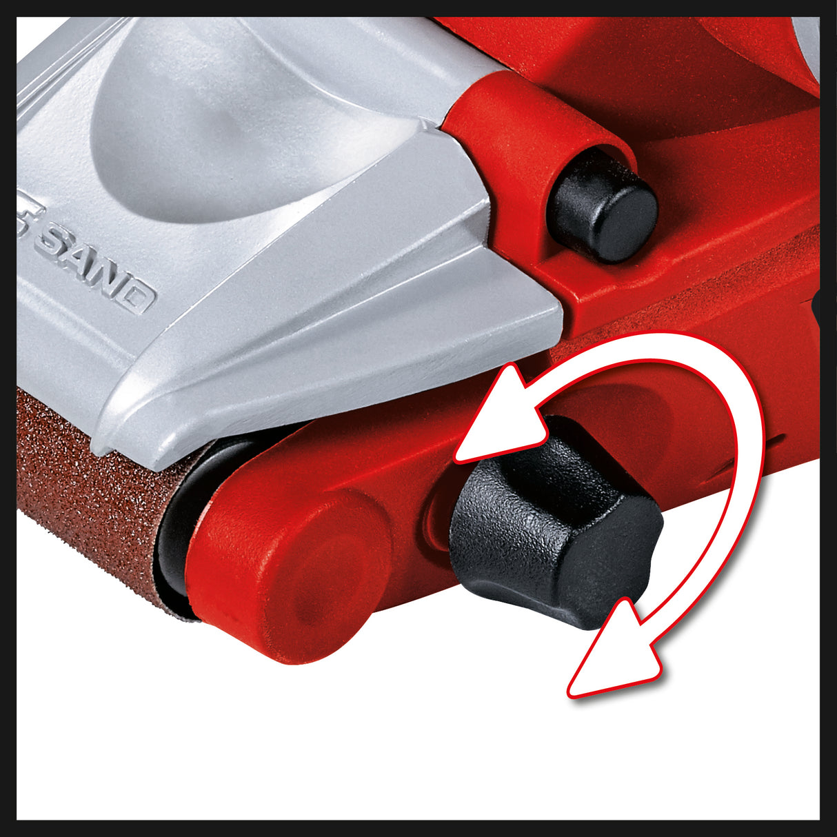 Slefuitor cu banda Einhell TE-BS 8540 E (850 W, suprafata de slefuit 75x140 mm, schimbare banda de slefuit fara unelte, maner suplimentar, softgrip, incl. 1x banda de slefuit P80