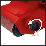 Slefuitor cu banda Einhell TC-BS 8038 (800 W, deplasare precisa a benzii cu reglare fina, insertie de protectie ceramica, maner suplimentar, iesire integrata de aspirare a prafului, incl. banda de slefuit