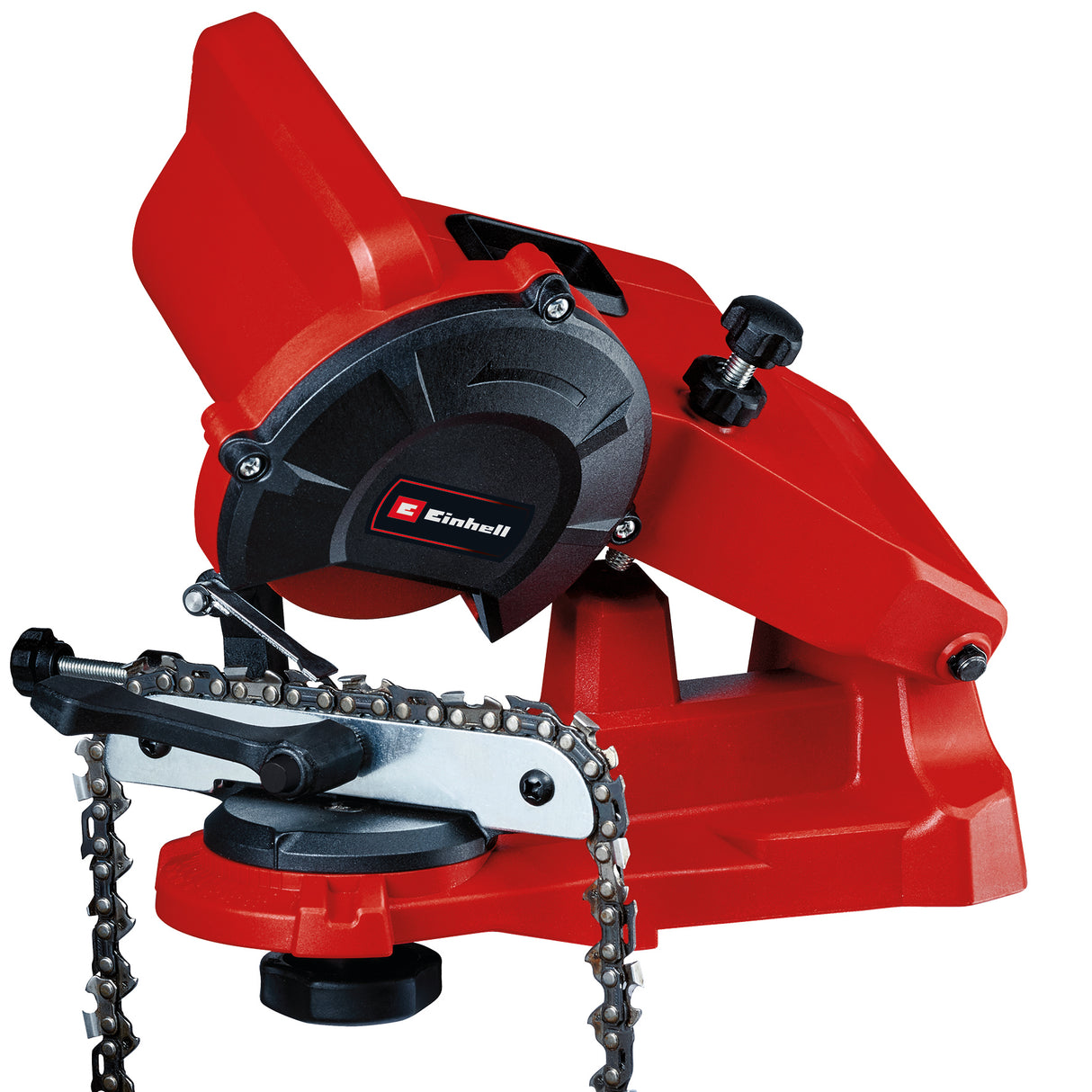 Aparat pentru ascutit lant de drujba Einhell GC-CS 85 E, 85 W, 5500 rpm, reglare unghi de slefuire cu scala, dispozitiv de tensionare a lantului, opritor de adancime inclusiv disc abraziv)