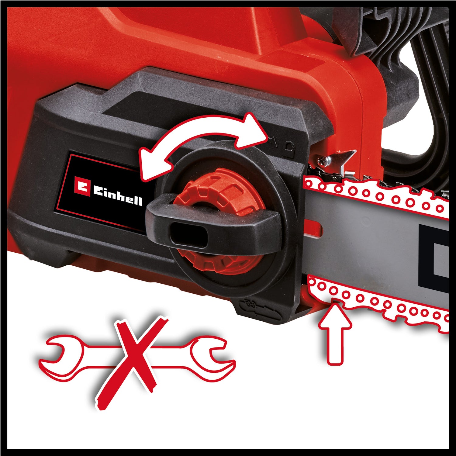 Einhell GC-EC 2040 elektromos láncfűrész (2000 W, vágási hossz 37,5 cm, láncsebesség 15,5 m/másodperc, automatikus lánckenés, visszarúgás elleni védelem láncfékkel)