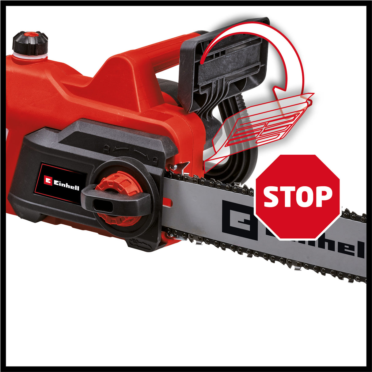 Drujba electrica Einhell GC-EC 2040 (2000 W, lungime de taiere 37,5 cm, viteza lant 15,5 m/secunda, lubrifiere automata a lantului, protectie la recul cu frana de lant