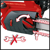 Drujba electrica Einhell GE-EC2240, 2200 wati, lungime de taiere de 375 mm, lant si lama de calitate Oregon, pornire lina, protectie anti-recul si surub de blocare a lantului