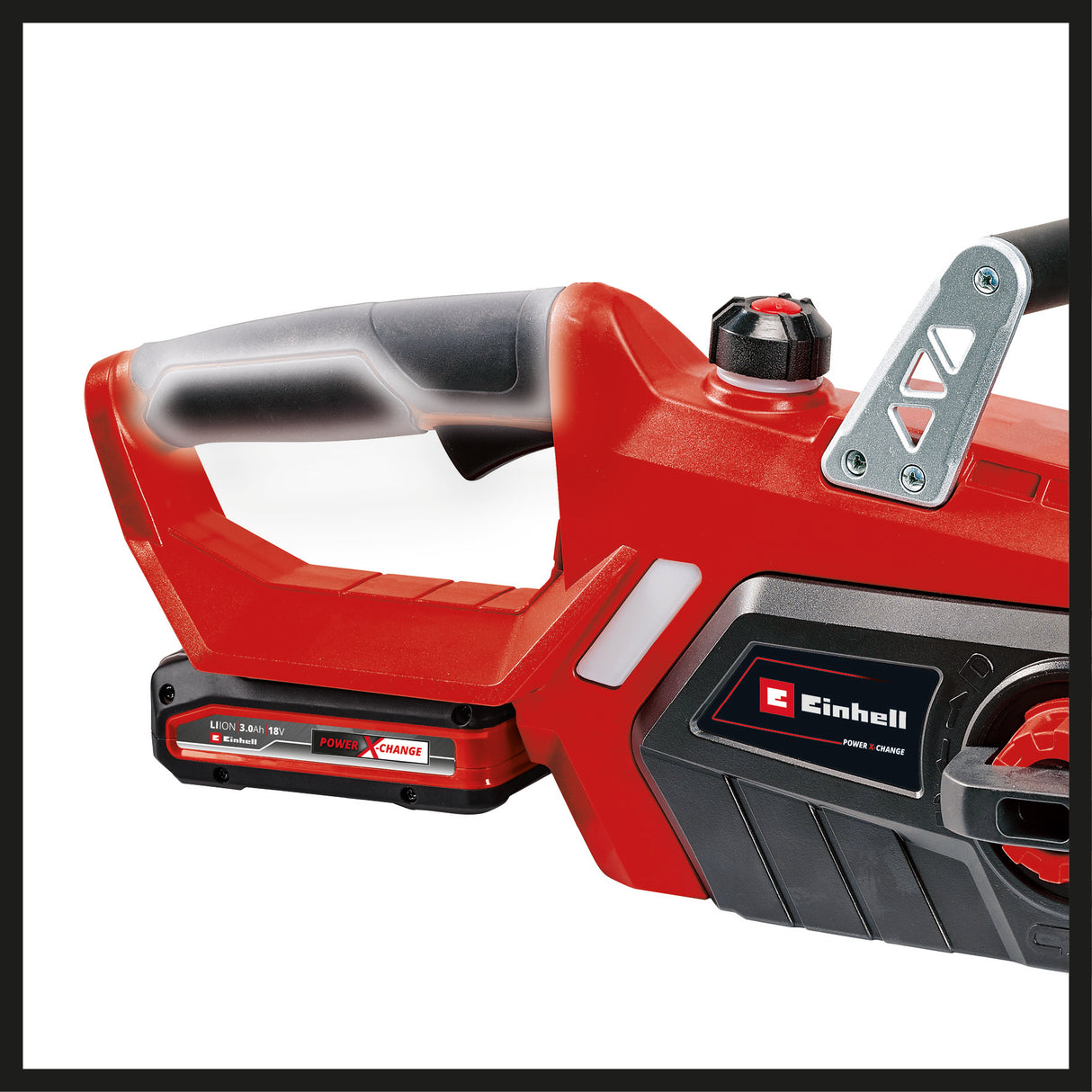 Drujbă fără fir Einhell GE-LC 18/25-1 Li Kit Power X-Change (18 V, lungime de tăiere 23 cm, viteză lanț 4,5 m/s, lubrifiere automată a lanțului, inclusiv 1 baterie 3,0 Ah + încărcător)