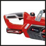 Drujbă fără fir Einhell GE-LC 18/25-1 Li Kit Power X-Change (18 V, lungime de tăiere 23 cm, viteză lanț 4,5 m/s, lubrifiere automată a lanțului, inclusiv 1 baterie 3,0 Ah + încărcător)
