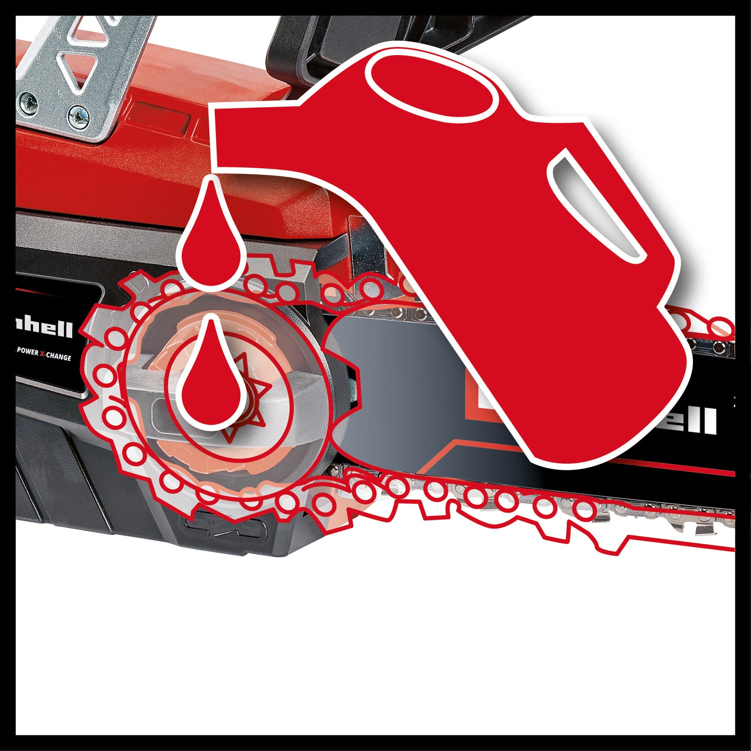 Einhell GE-LC 18/25-1 Li Kit Power X-Change akkus láncfűrész (18 V, vágási hossz 23 cm, láncsebesség 4,5 m/s, automatikus lánckenés, 1 db 3,0 Ah-s akkumulátorral + töltővel)