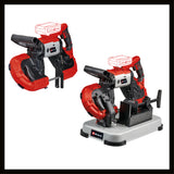 Fierastrau cu banda pe acumulator Einhell TE-MB 18/127 U Li-Solo Power X-Change , 18V, inaltime de taiere 115 mm, latime de taiere 127 mm, baza, lumina LED, incl. 2x banda de Fierastrau, fara acumulator