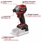 Surubelnita cu impact fara fir Einhell TP-CI 18/250-C Li BL-Solo PXC,18 V, 250 Nm, Brushless, hexagon 1/4", LED, fara acumulator - imagine 3