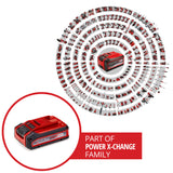 Acumulator Einhell 18V 3.0 Ah Power X-Change PLUS, 18V, utilizabil universal pentru toate dispozitivele PXC, fara autodescarcare, control al nivelului de incarcare cu LED in 3 etape, cicluri de incarcare adaptate, fara incarcator