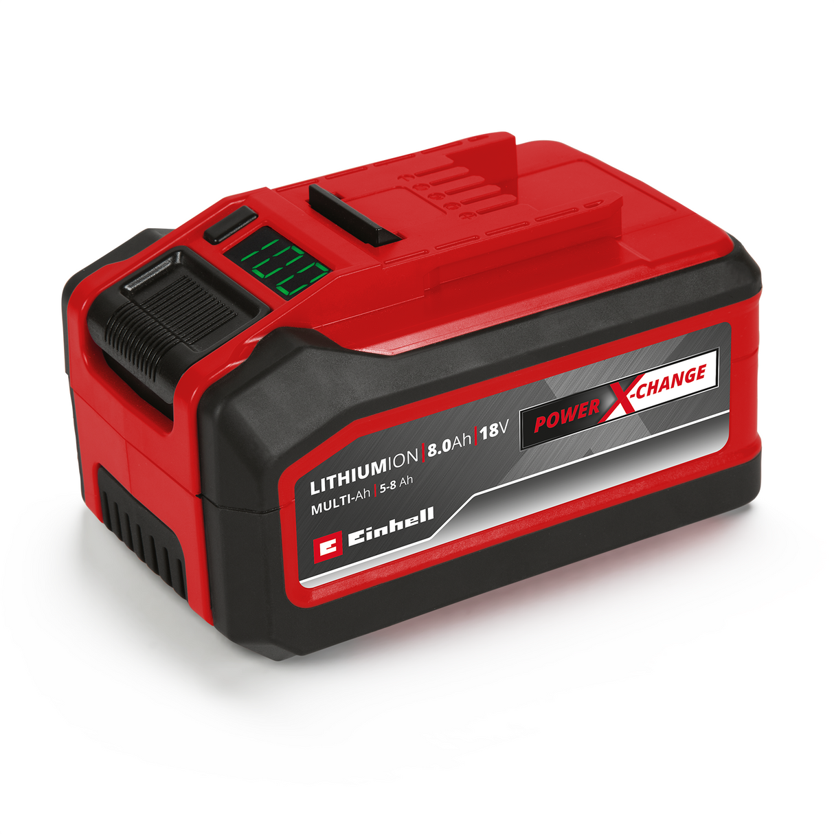 Acumulator Einhell 18V 5–8 Ah Multi-Ah Power X-Change PLUS, 18V, pentru toate dispozitivele PXC, indicator al starii de incarcare, sistem de gestionare a acumulatorului, cicluri de incarcare adaptate situatiei, fara incarcator