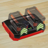 Eredeti Einhell Power X-Twincharger 3A Power X-Change akkumulátortöltő, Li-ion, 18 V, 2 db 18 V-os akkumulátor egyidejű töltése, folyamatos felügyelet + intelligens töltéskezelés, LED állapotkijelző 6 LED-del