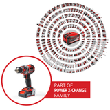Masina de gaurit si insurubat (bormasina) pe acumulator Einhell Professional TP-CD 18/50 Li BL Kit Power X-Change, 18V, motor fara perii, 50 Nm, control electronic al vitezei, incl. 2x baterii reincarcabile PXC de 2,0 Ah si incarcator