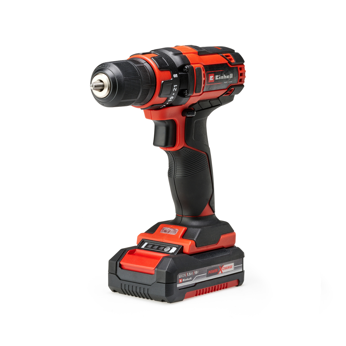 Masina de gaurit si insurubat (bormasina) pe acumulator Einhell TC-CD 18/35 Li (1x1.5 Ah PXC, litiu-ion, 18 V, control electronic al vitezei, lumina LED, maner moale, incl. acumulator reincarcabil PXC de 1.5 Ah, incarcator + cutie de depozitare