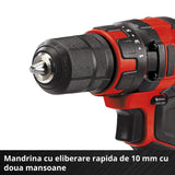 Einhell TC-CD 18/35 Li-Solo Power X-Change akkus fúró-csavarozó, Li-ion, 18 V, 550 ford./perc, 35 Nm, 10 mm-es tokmány, akkumulátor és töltő nélkül
