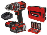 Masina de gaurit si insurubat (bormasina) cu impact pe acumulator Einhell Professional TP-CD 18/50 Li-i BL+ 39, 2x2.0 Ah Power X-Change, Li-ion, 18 V, 50 Nm, 28.800 rpm, incl. 2x baterii 2.0 Ah, incarcator, geanta, set de biti 39 piese