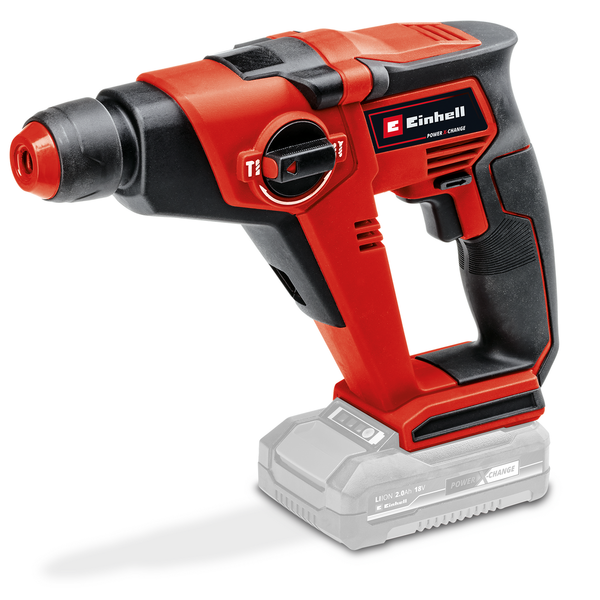 Masina de gaurit cu percutie pe acumulator Einhell TE-HD 18/12 Li-Solo Power X-Change, litiu-ion, 18 V, 1,3 J, capacitate de gaurire in beton 12 mm, mandrina SDS-plus, lumina LED, fara acumulator sau incarcator