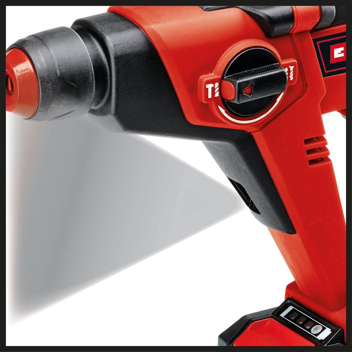 Masina de gaurit cu percutie pe acumulator Einhell TE-HD 18/12 Li-Solo Power X-Change, litiu-ion, 18 V, 1,3 J, capacitate de gaurire in beton 12 mm, mandrina SDS-plus, lumina LED, fara acumulator sau incarcator