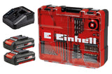 Masina de gaurit si insurubat (bormasina) cu impact pe acumulator Einhell TE-CD 18/40 Li-i +64, 2x2.0 Ah Power X-Change, Li-ion, 18V, 40 Nm, control electronic al vitezei, transmisie cu 2 viteze, max. 24.000 rpm, incl. baterii, incarcator si accesorii