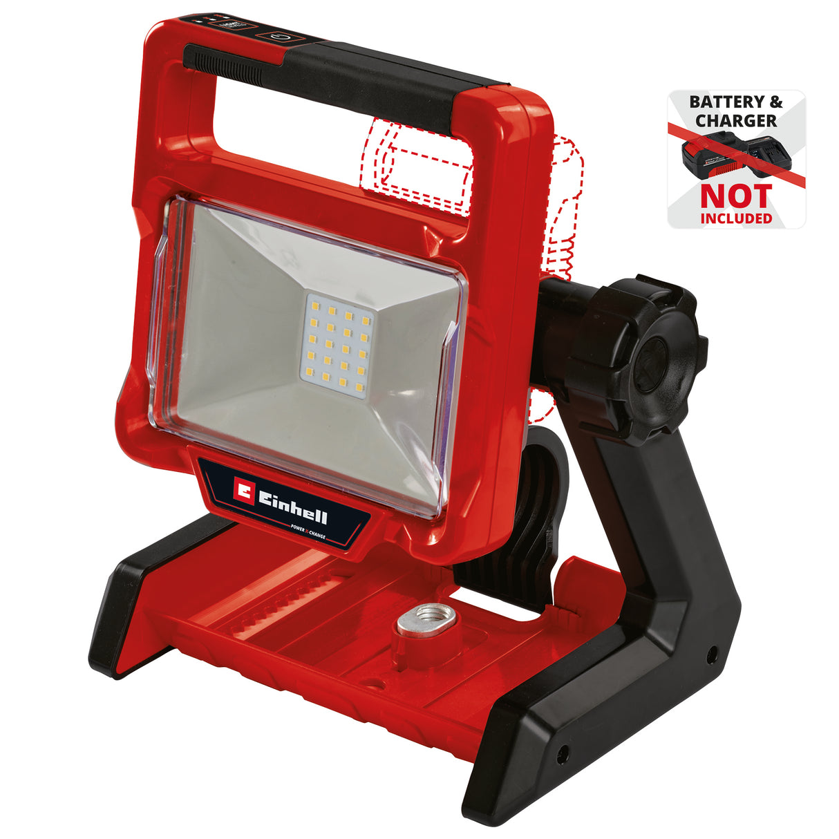 Lampa de lucru pe acumulator Einhell TE-CL 18/2000 LiAC - Solo Power X-Change (18 V, litiu-ion, cap de lampa pivotant, functie hibrida, livrata fara acumulator sau incarcator