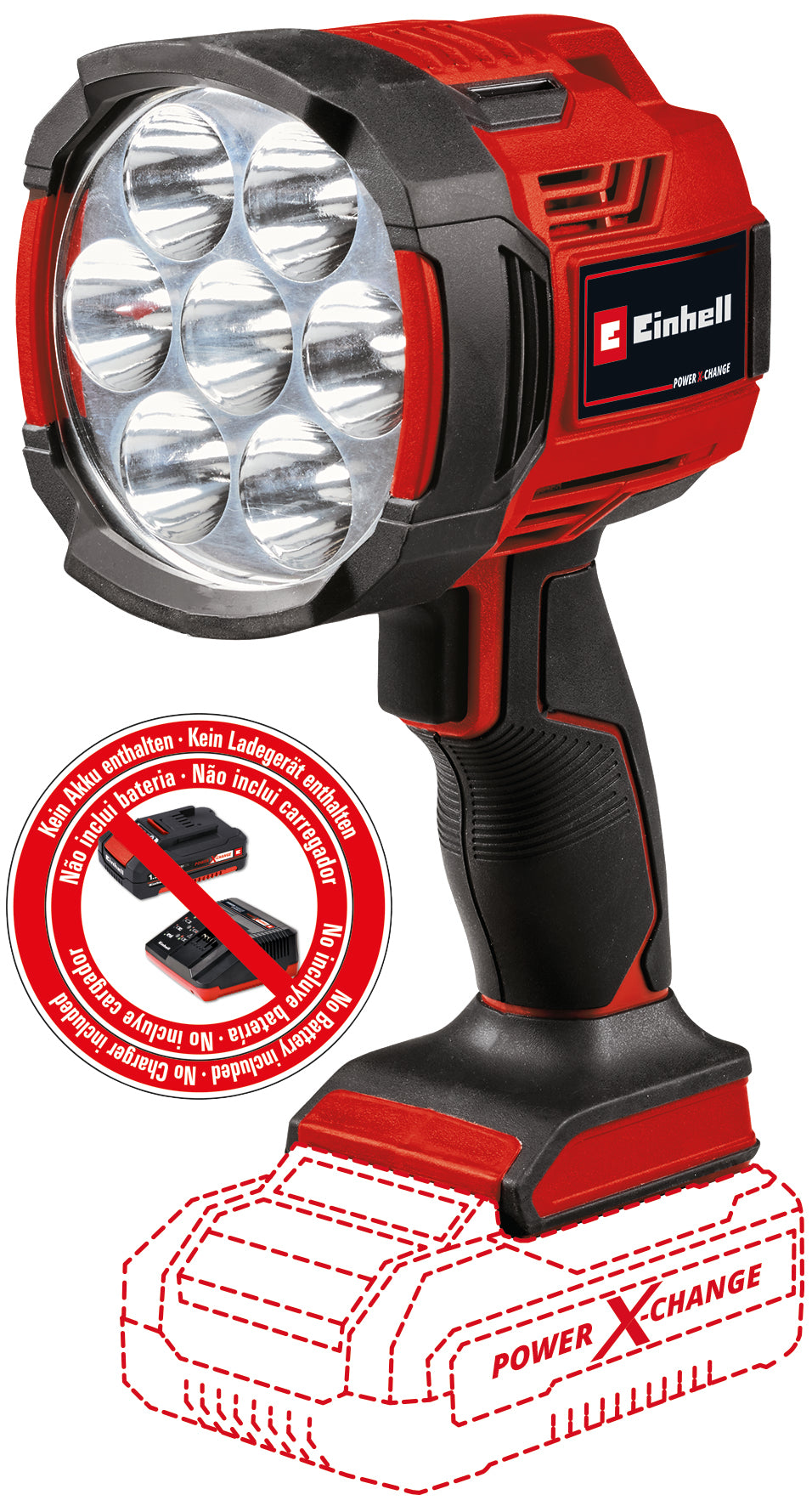Einhell TE-CL 18/2500 LiAC-solo Power X-Change akkus munkalámpa (lítium-ion, 2500 lm fényáram 7 LED-ből, 6500 K színhőmérséklet, állványmenet, akkumulátor és töltő nélkül szállítjuk)