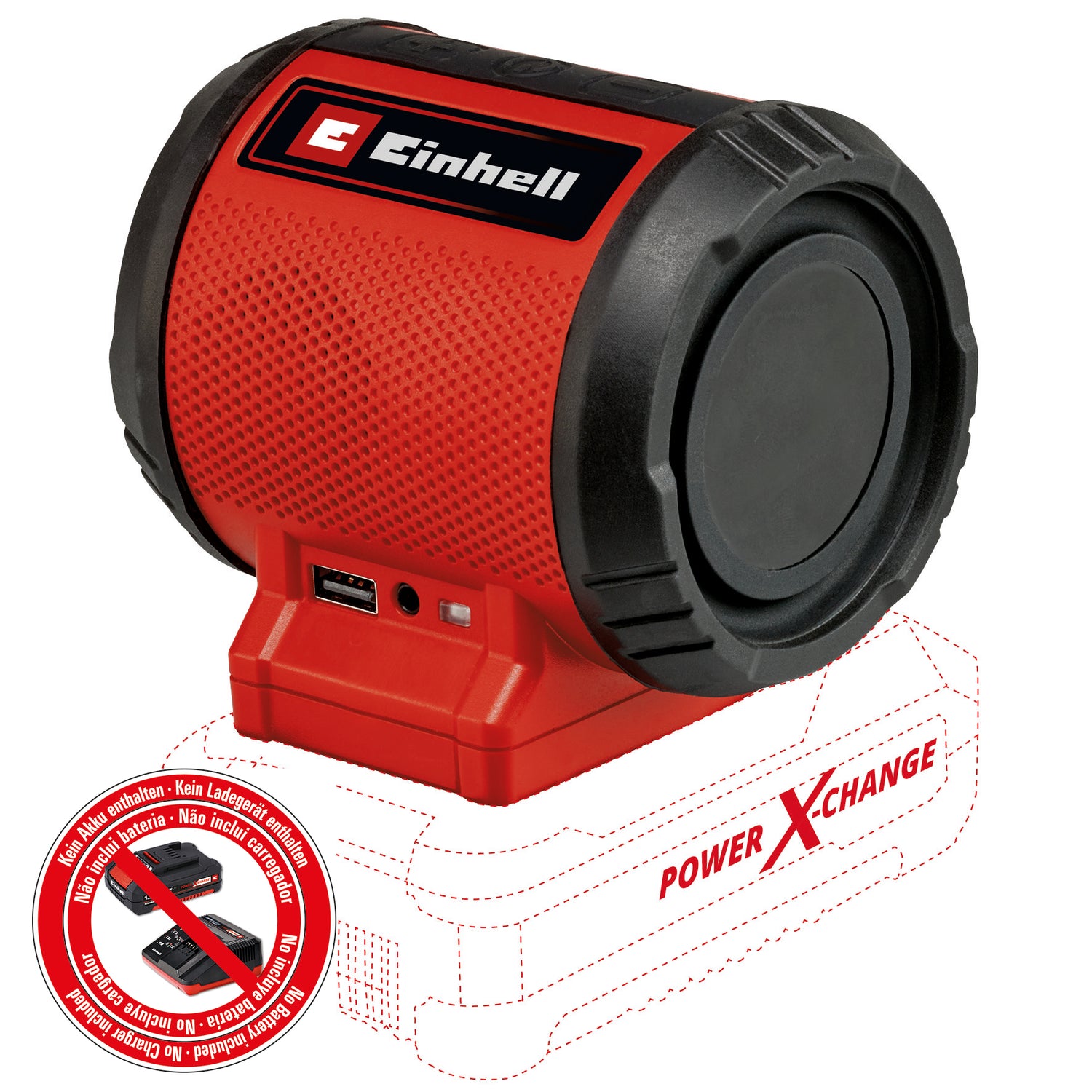 Einhell TC-SR 18 Li BT-Solo Power X-Change akkus hangszóró (lítium-ion akkumulátor, max. 85 dB, Bluetooth, AUX/USB port, intuitív kezelőpanel, akkumulátor és töltő nélkül)