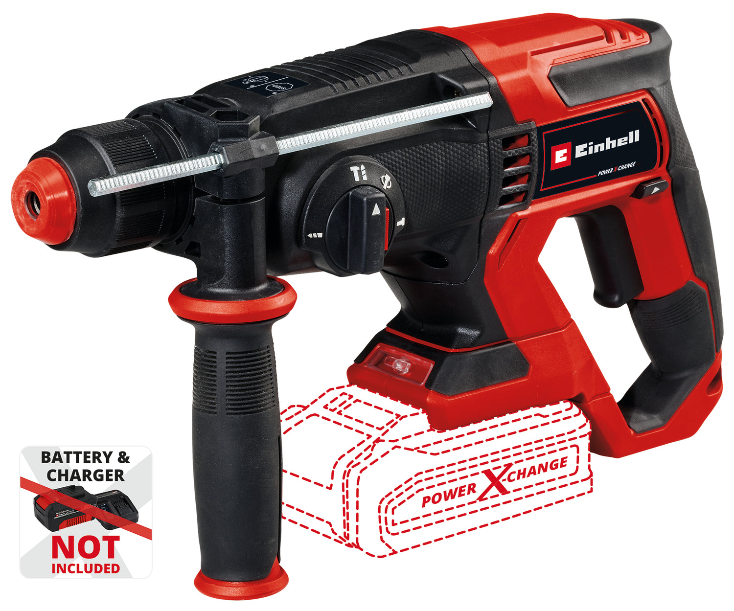 Ciocan rotopercutor cu acumulator Einhell TE-HD 18/20 Li-Solo Power X-Change (18 V, 1,8 J, capacitate de gaurire in beton de 20 mm, 4.750 rpm, viteza maxima de gaurire, SDS plus, fara acumulator