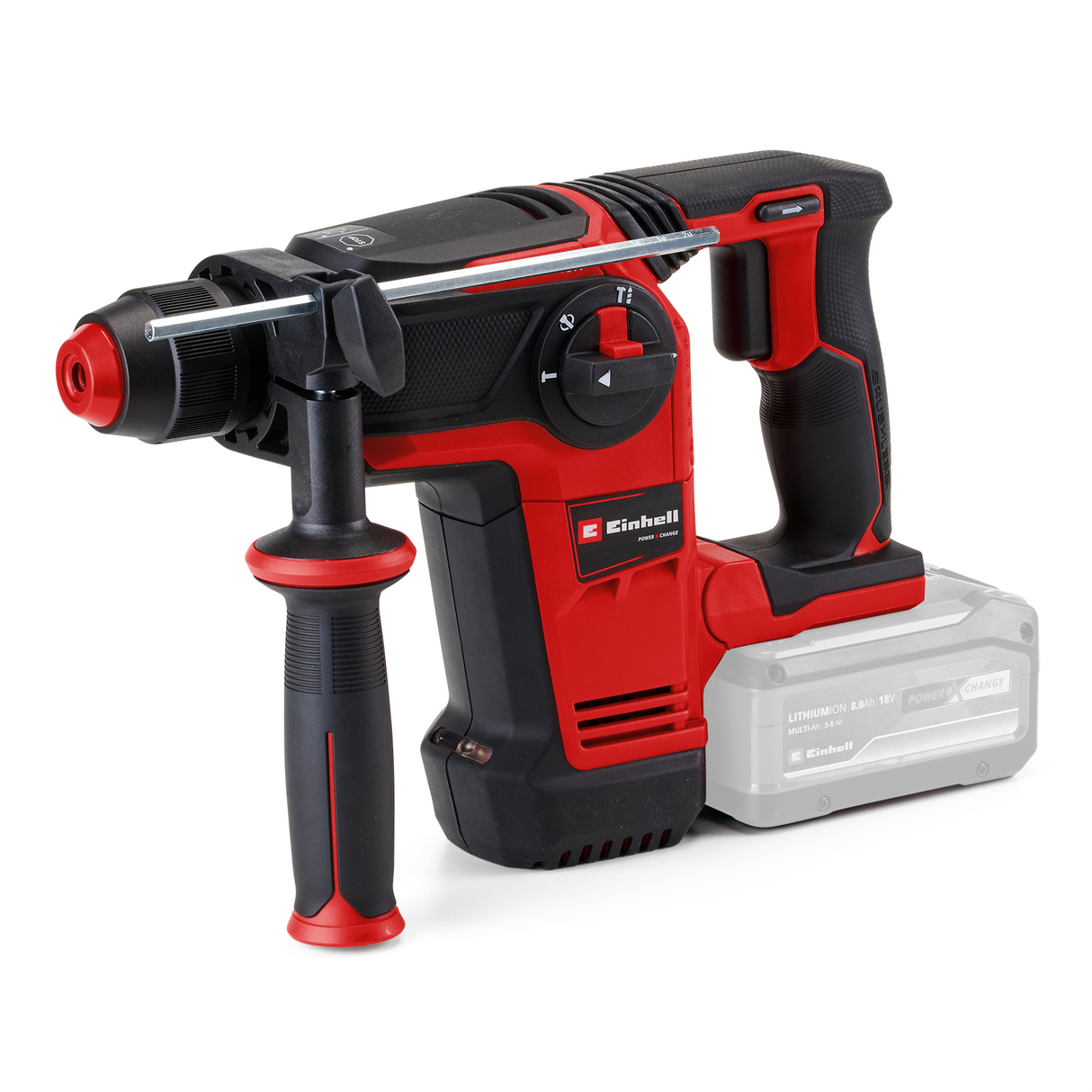 Ciocan rotopercutor pe acumulator Einhell Professional TP-HD 18/26 Li BL-Solo Power X-Change, 18V, motor fara perii, 2,6 J, SDS-plus, impact pneumatic, 4 functii, geanta, fara acumulator