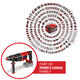 Ciocan rotopercutor fara fir Einhell Professional TP-HD 18/26 D Li BL-Solo Power X-Change (18 V, fara perii, 2.6 J, SDS-plus, mecanism de impact pneumatic, maner D, cutie, fara acumulator).