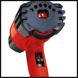 Einhell TE-HA 2000 E hőlégfúvó, 2000 W, 3 hőmérséklet-beállítás 50-550°, légáramlás-kapcsoló, hideg fokozat, széleskörű fúvóka-tartozékokkal
