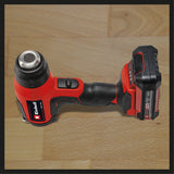 Pistol cu aer cald pe acumulator Einhell TE-HA 18 Li-Solo Power X-Change (litiu-ion, 2 niveluri de temperatura, inclusiv duze reductoare, cu jet larg si reflectoare, fara acumulator sau incarcator