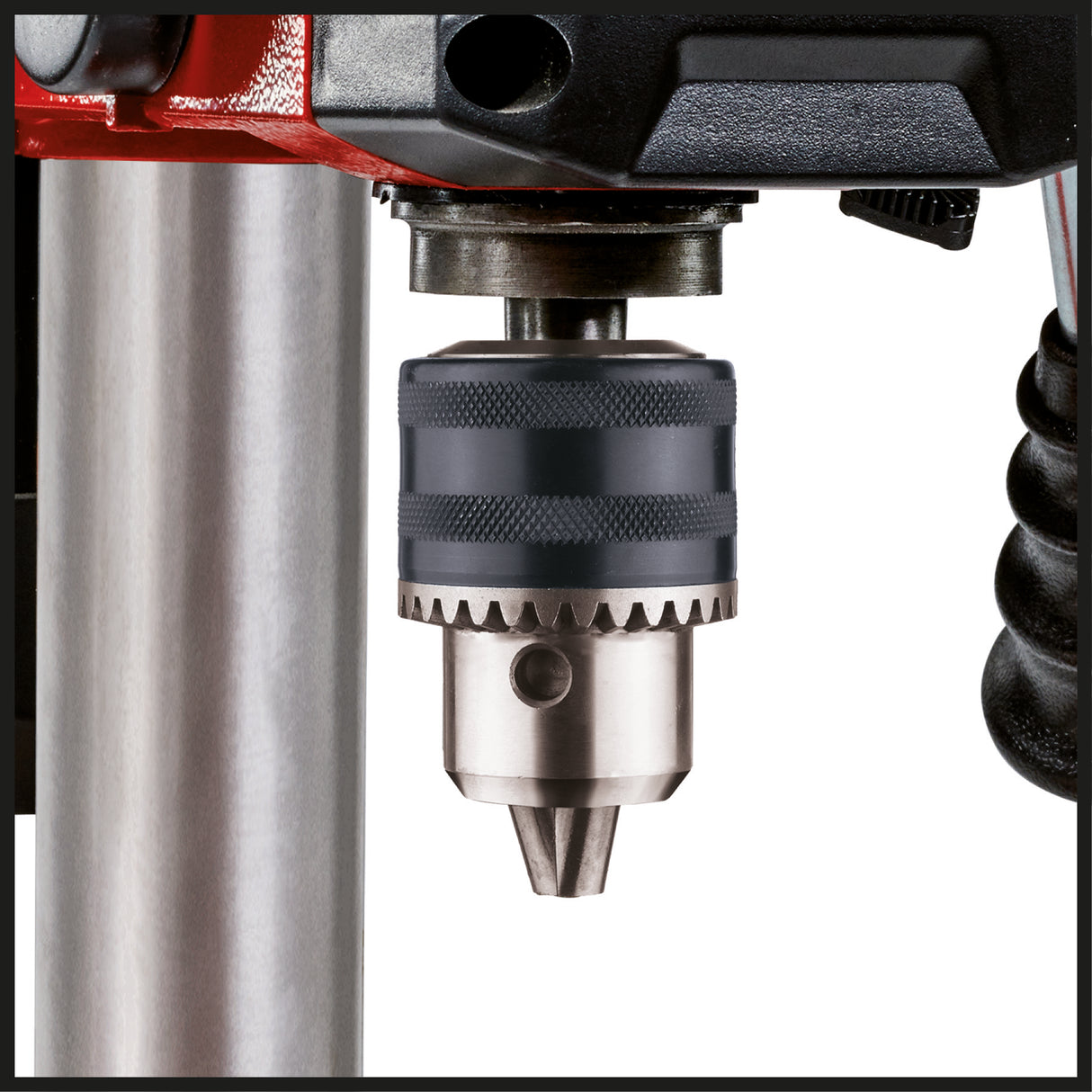 Masina de gaurit de banc Einhell TC-BD 450, 450 W, pana la 2650 rpm, 5 trepte, adancime maxima de gaurire 50 mm, afisaj adancime de gaurire, opritor de adancime reglabil, masa de gaurire inclinabila/rotativa si reglabila pe inaltime