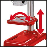 Masina de gaurit de banc Einhell TC-BD 450, 450 W, pana la 2650 rpm, 5 trepte, adancime maxima de gaurire 50 mm, afisaj adancime de gaurire, opritor de adancime reglabil, masa de gaurire inclinabila/rotativa si reglabila pe inaltime