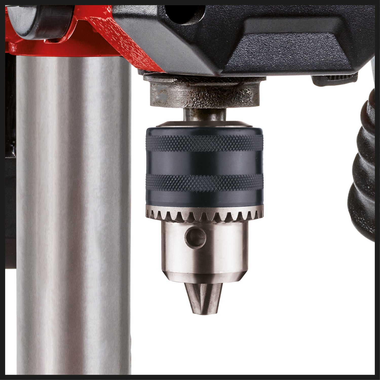 Masina de gaurit Einhell TC-BD 500, 500 W, pana la 2410 rpm, 9 setari de viteza, adancime maxima de gaurire 50 mm, opritor de adancime reglabil, masa de gaurit cu inclinare/rotire si reglare pe inaltime