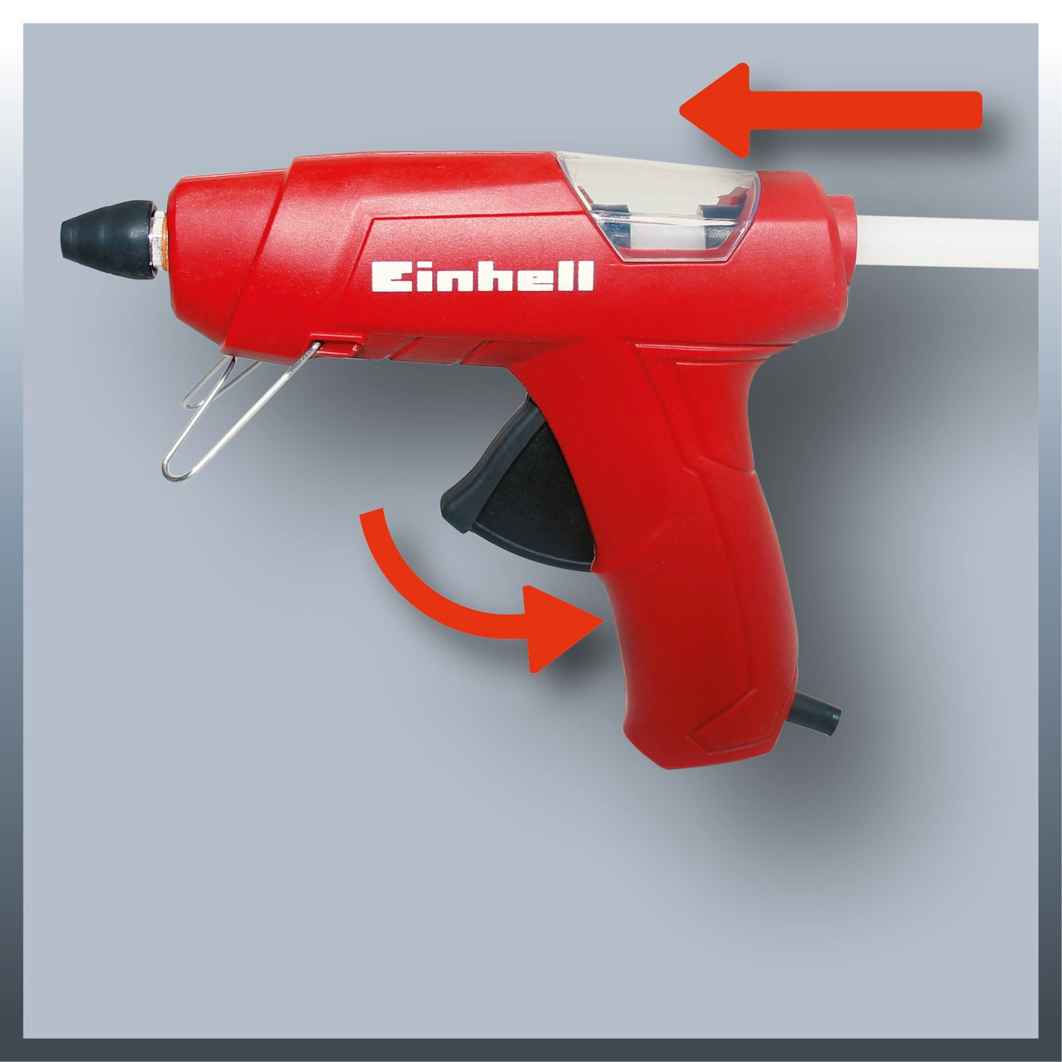 Pistol de lipit la cald Einhell TC-GG 30, alimentare mecanica, fereastra, bara de sustinere, incl. duza standard, duza plata si duza extensie, 3 batoane de lipit