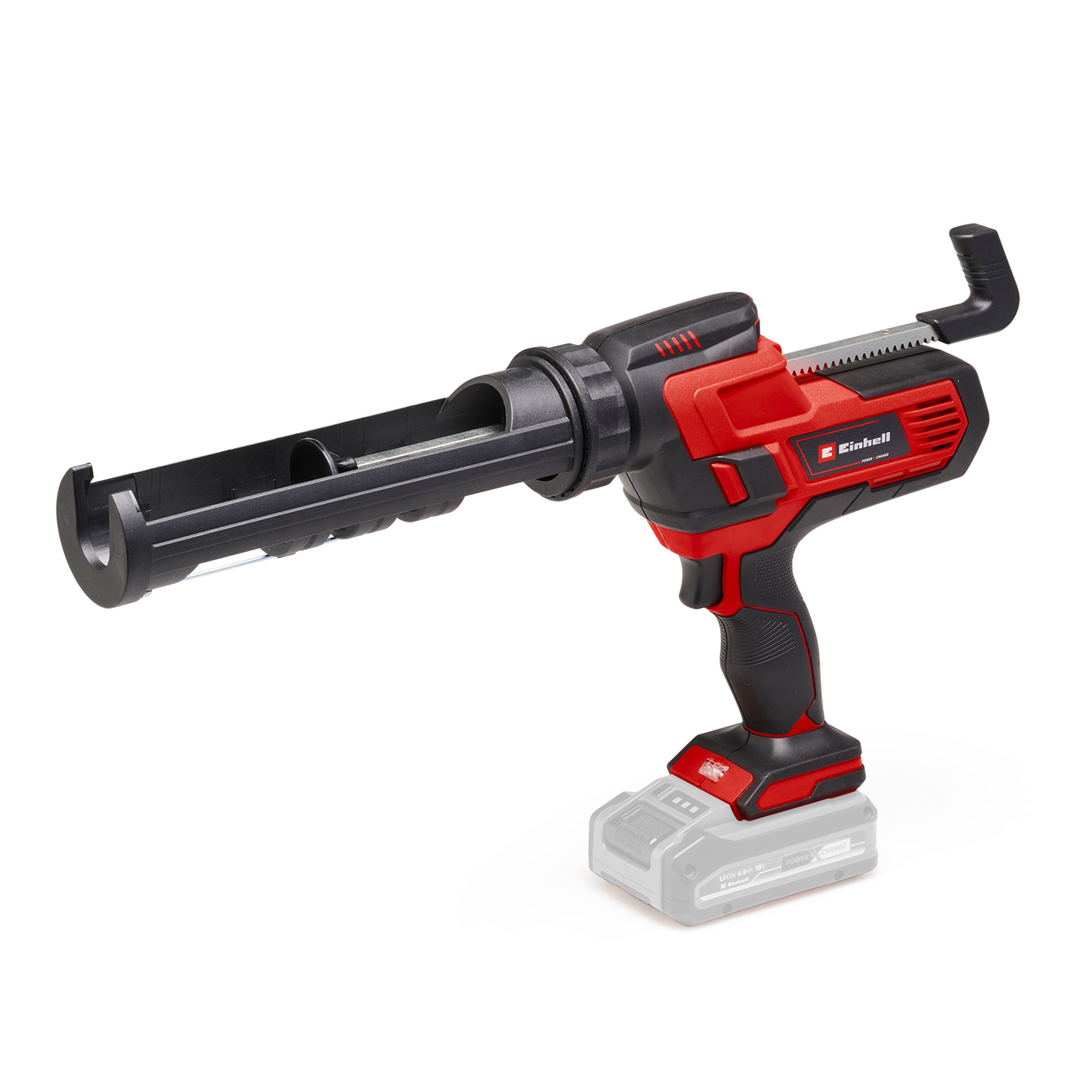 Pistol pentru silicon pe acumulator Einhell TE-SG 18/10 Li-Solo Power X-Change (18 V, pentru tuburi de 310 ml, pana la 2.000 N, viteza reglabila, fara acumulator