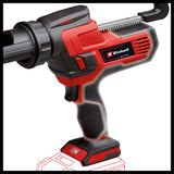 Pistol pentru silicon pe acumulator Einhell TE-SG 18/10 Li-Solo Power X-Change (18 V, pentru tuburi de 310 ml, pana la 2.000 N, viteza reglabila, fara acumulator