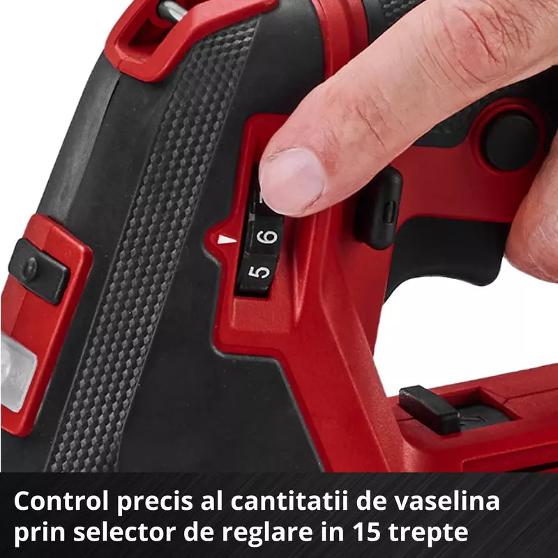 Pistol de gresat pe acumulator Einhell Professional TP-GR 18/690 Li - Solo Power X-Change,18 V, max. 690 bar/10.000 PSI, debit max. 295 ml/min, control cantitate unsoare, 2 viteze - imagine 7