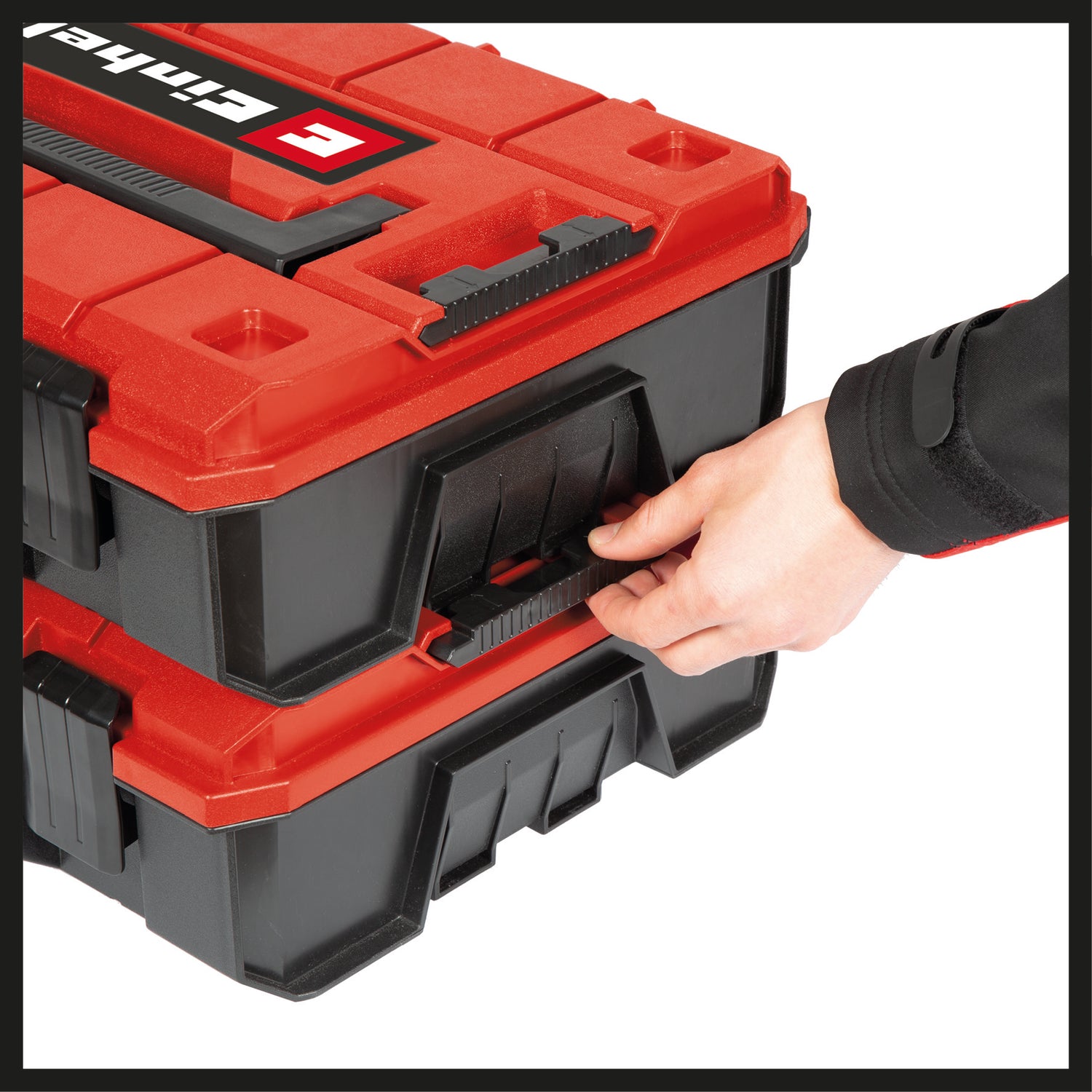 Geanta originala Einhell E-Case SF System, max. 25 kg, depozitare si transport universal pentru scule si accesorii, stivuibila, conectabila, incl. insertie din spuma