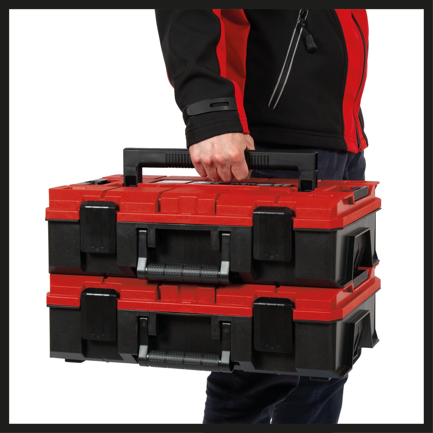 Geanta originala Einhell E-Case SF System, max. 25 kg, depozitare si transport universal pentru scule si accesorii, stivuibila, conectabila, incl. insertie din spuma