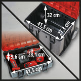 Set de valize originale Einhell E-Case Tower, max. 120 kg, format din 3 valize inclusiv accesorii, depozitare si transport accesorii si scule, stivuibile, conectabile