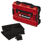 Cutia de sistem Einhell E-Case S-F (pentru depozitarea universala, dimensiuni externe 44x32x13 cm, max. 25 kg incarcatura, rezistenta la stropire, stivuibila, inclusiv insertie de spuma cu grilaj)