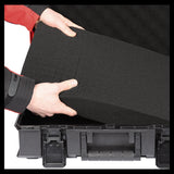 Cutia de sistem Einhell E-Case S-F (pentru depozitarea universala, dimensiuni externe 44x32x13 cm, max. 25 kg incarcatura, rezistenta la stropire, stivuibila, inclusiv insertie de spuma cu grilaj)