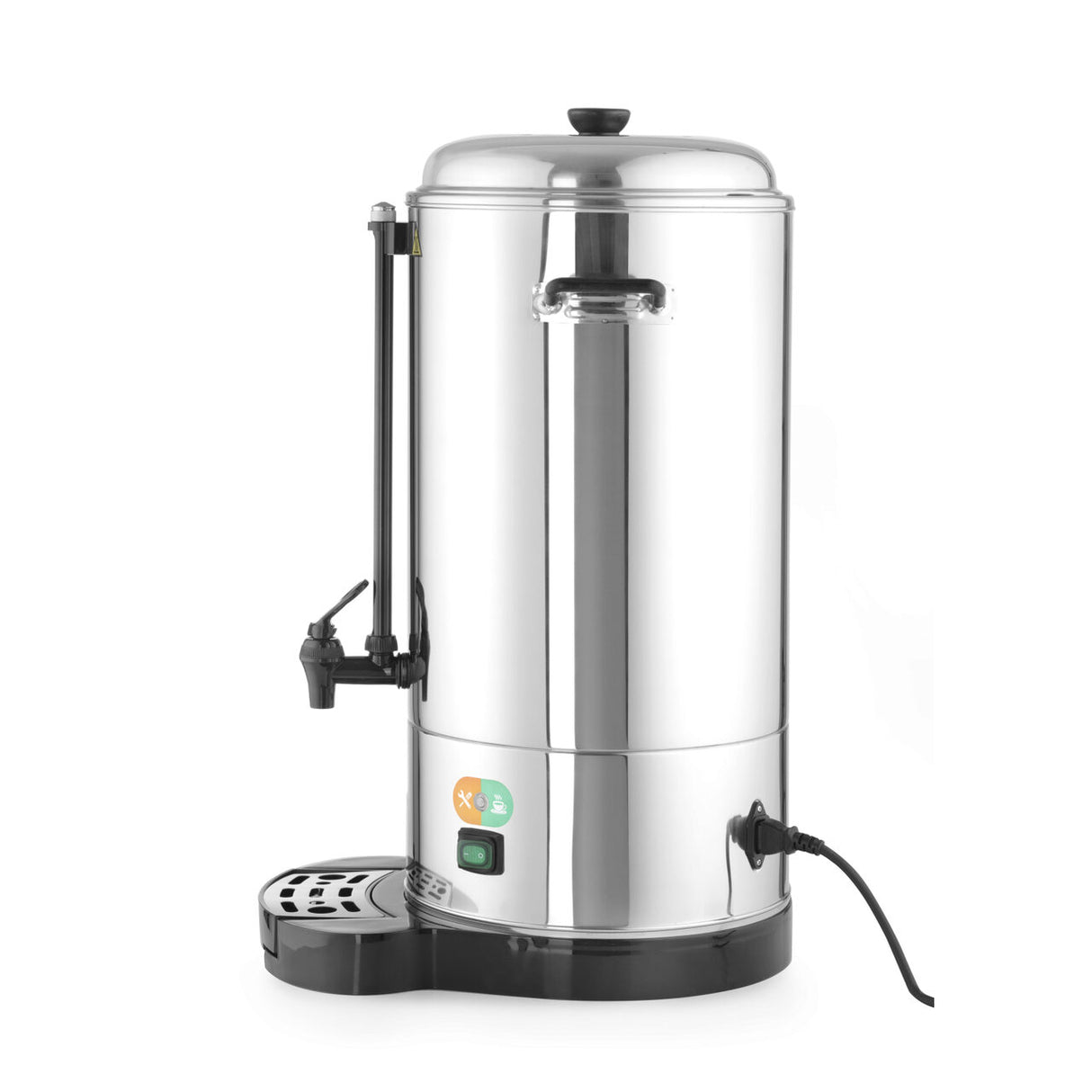 Percolator / cafetiera profesionala, 6lt, Hendi, cu pereti dubli din inox, 1500W, diam. 241x (H)480 mm, robinet anti-picurare, temperatura ajustabila pana la 100 C, filtru incorporat pentru cafea macinata